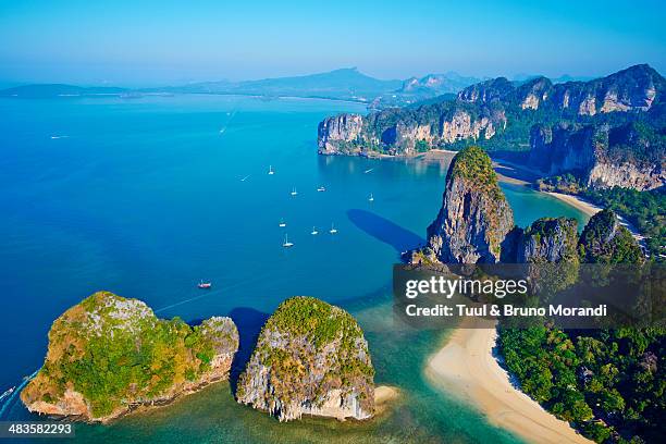 thailand, krabi province, railay beach - railay strand stock pictures, royalty-free photos & images