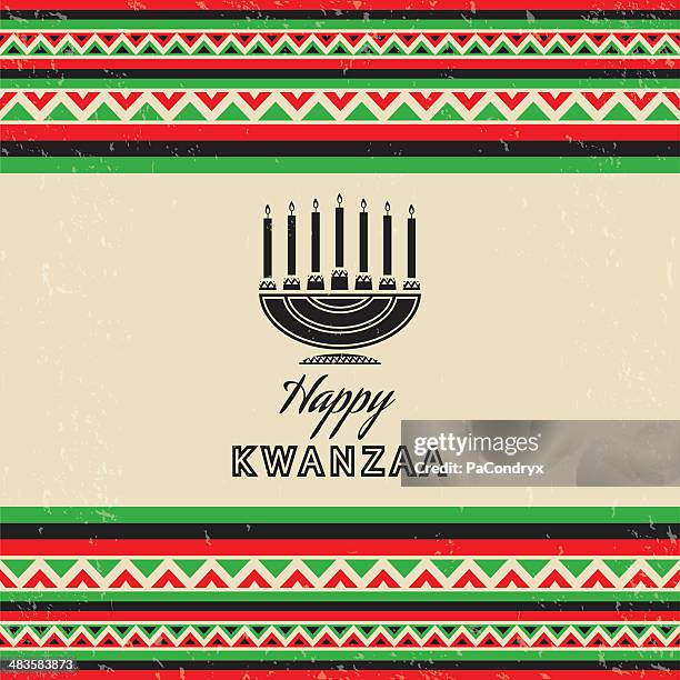 ilustrações de stock, clip art, desenhos animados e ícones de comemoração cartão retro kwanzaa - origem africana