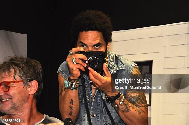 Lenny Kravitz attends the opening of Flash by Lenny Kravitz exhibition at Ostlicht Gallery on August 10, 2015 in Vienna, Austria.