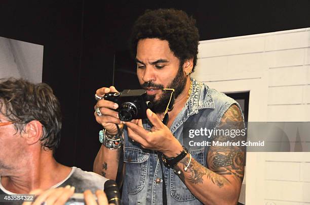 Lenny Kravitz attends the opening of Flash by Lenny Kravitz exhibition at Ostlicht Gallery on August 10, 2015 in Vienna, Austria.