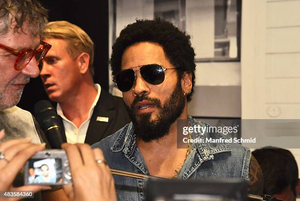 Lenny Kravitz attends the opening of Flash by Lenny Kravitz exhibition at Ostlicht Gallery on August 10, 2015 in Vienna, Austria.