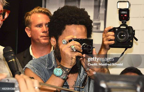 Lenny Kravitz attends the opening of Flash by Lenny Kravitz exhibition at Ostlicht Gallery on August 10, 2015 in Vienna, Austria.