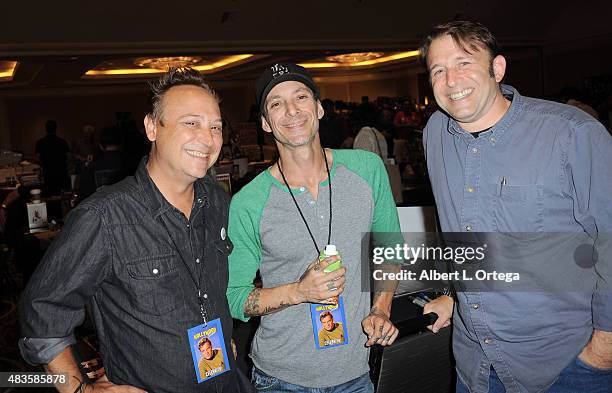 Actors Keith Coogan, Noah Hathaway and Ilan Mitchell Smith on day 2 of The Hollywood Show held at The Westin Hotel LAX on August 2, 2015 in Los...