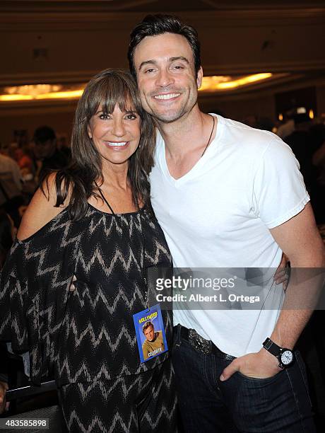 Actors Jess Walton and Daniel Goddard on day 1 of The Hollywood Show held at The Westin Hotel LAX on August 1, 2015 in Los Angeles, California.
