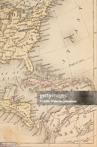 caribbean map - windward islands stockfoto's en -beelden