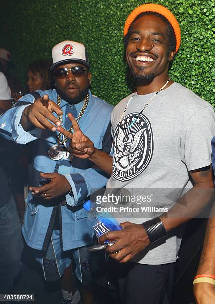 Big Boi and Andre 3000 of the group Outkast attend Future Album Release Party at Gold Room on July 30, 2015 in Atlanta, Georgia.