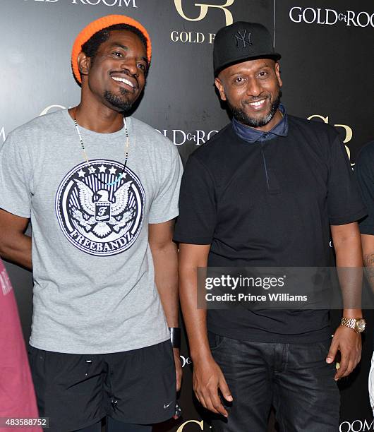 Andre 3000 and Alex Gidewon attend Future Album Release Party at Gold Room on July 30, 2015 in Atlanta, Georgia.