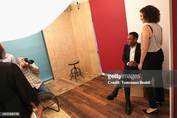 Actors Hill Harper and Mary Elizabeth Mastrantonio of CBS's 'Limitless' attend Behind The Scenes Of The Getty Images Portrait Studio Powered By...