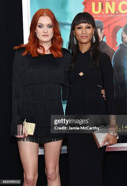 Musicians Caroline Hjelt and Aino Jawo of Icona Pop attend the New York premiere of "The Man From U.N.C.L.E." at Ziegfeld Theater on August 10, 2015...