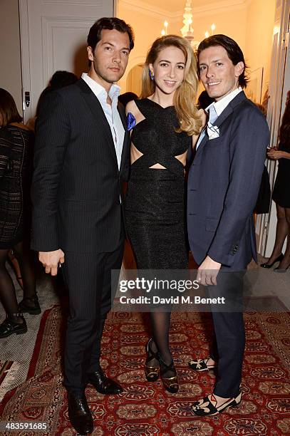 Ricardo Figueiredo, Sabine Ghanem and Edgardo Osorio attend the Sabine G Harlequin Collection launch hosted by jewellery designer Sabine Ghanem and...