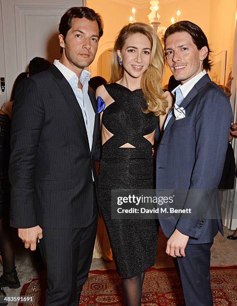 Ricardo Figueiredo, Sabine Ghanem and Edgardo Osorio attend the Sabine G Harlequin Collection launch hosted by jewellery designer Sabine Ghanem and...
