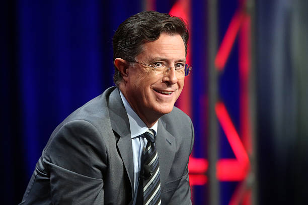 Host, executive producer, writer Stephen Colbert speaks onstage during the 'The Late Show with Stephen Colbert' panel discussion at the CBS portion...