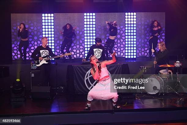 Diplo's Major Lazer Feat, DJ Snake and Mo perform on GOOD MORNING AMERICA, 8/10/15, airing on the Walt Disney Television via Getty Images Television...