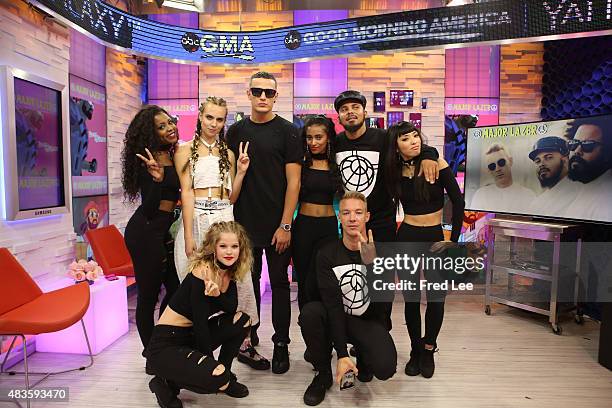 Diplo's Major Lazer Feat, DJ Snake and Mo perform on GOOD MORNING AMERICA, 8/10/15, airing on the Walt Disney Television via Getty Images Television...