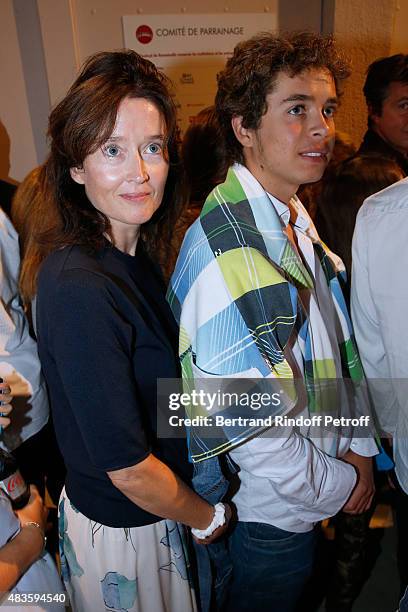 Diane de Mac Mahon and her son attend the 'Fabrice Luchini - Poesie ?' show during the 31th Ramatuelle Festival : Day 10, on August 10, 2015 in...