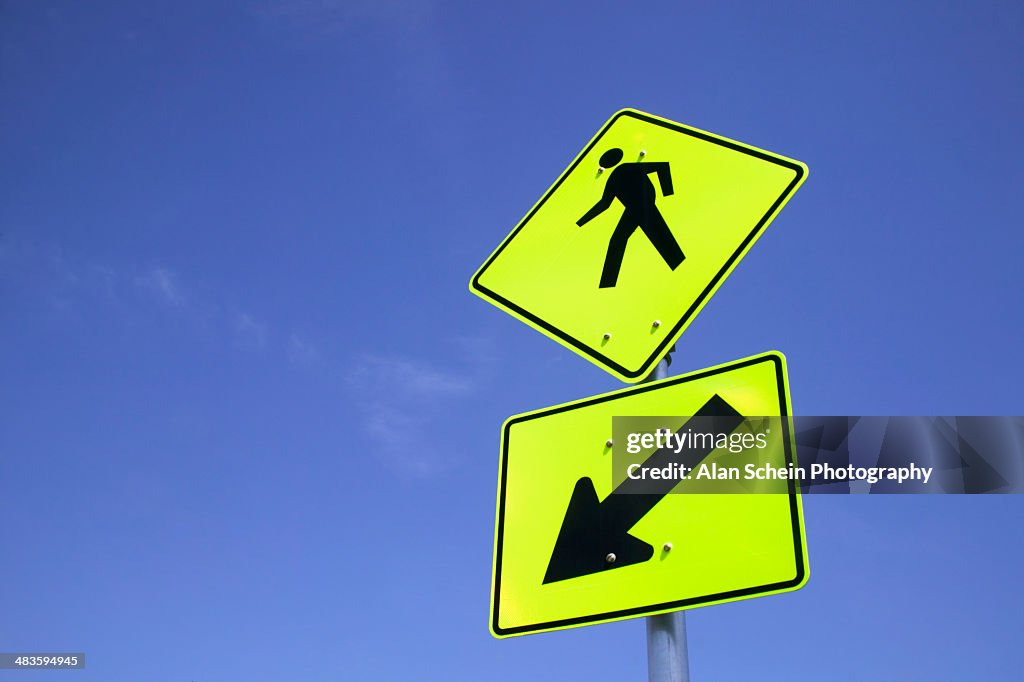 Traffic sign for pedestrians crossing