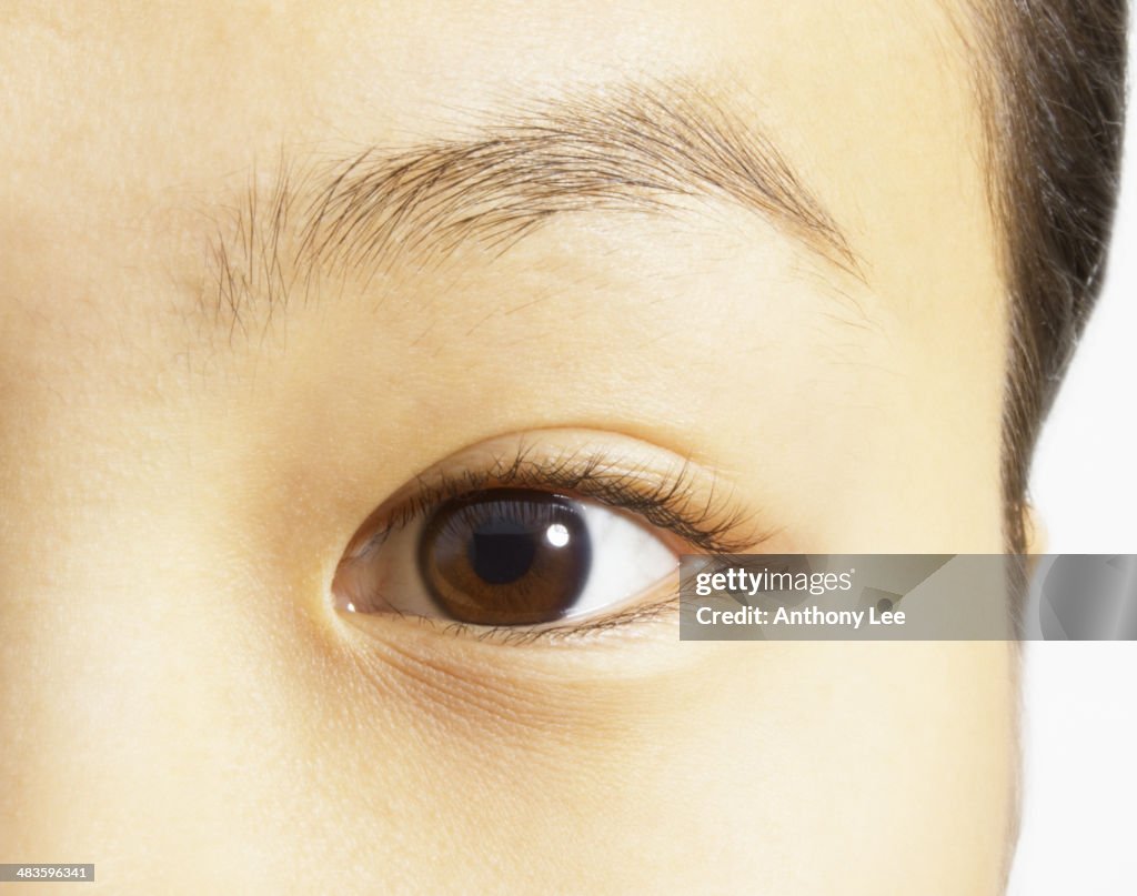 Extreme close up of brown eye