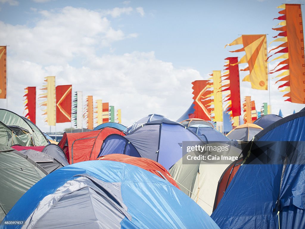 Tents crowded at music festival