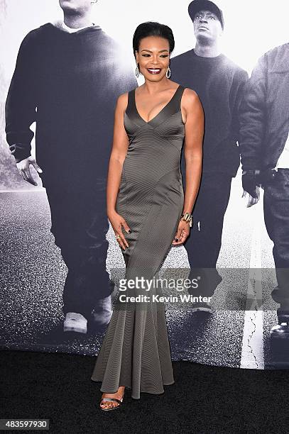 Actress Lisa Renee Pitts attends the Universal Pictures and Legendary Pictures' premiere of "Straight Outta Compton" at Microsoft Theater on August...