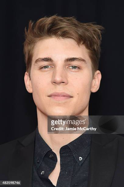 Actor Nolan Gerard Funk attends the New York premiere of "The Man From U.N.C.L.E." at Ziegfeld Theater on August 10, 2015 in New York City.