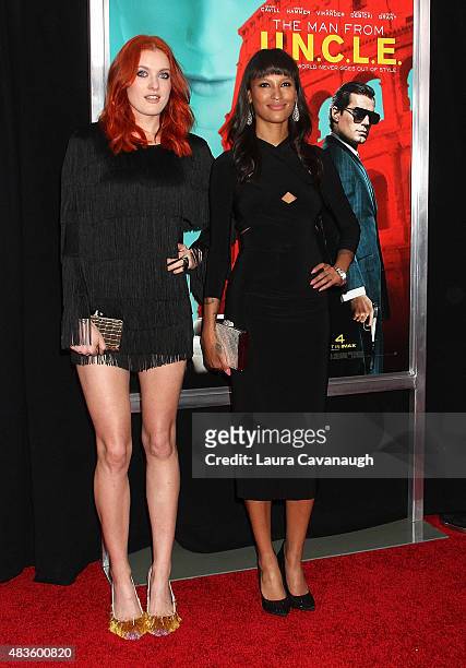 Caroline Hjelt and Aino Jawo of Icona Pop attend "The Man From U.N.C.L.E." New York Premiere - Inside Arrivals at Ziegfeld Theater on August 10, 2015...