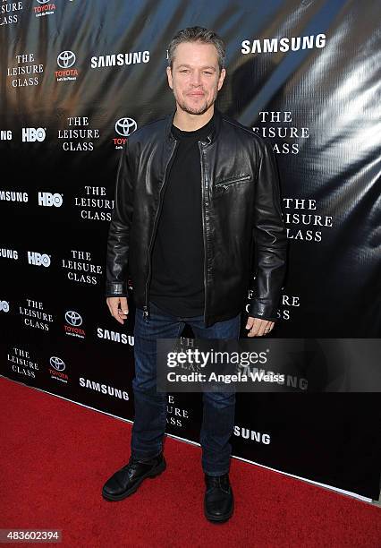 Actor Matt Damon attends the Project Greenlight Season 4 Winning Film premiere "The Leisure Class" presented by Matt Damon, Ben Affleck, Adaptive...