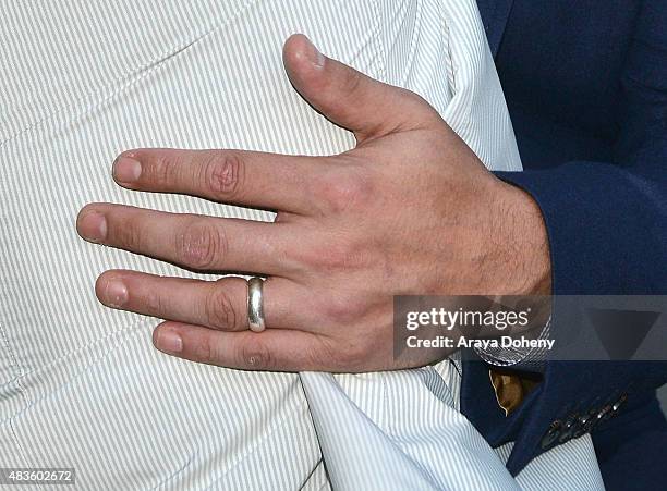 Ben Affleck, ring detail, attends the Adaptive Studios and HBO present The Project Greenlight Season 4 Winning Film "The Leisure Class" at The...