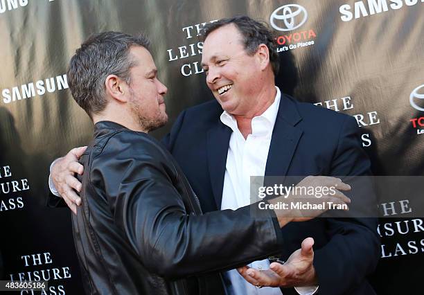 Bobby Farrelly and Matt Damon arrive at HBO presents The Project Greenlight season 4 winning film "The Leisure Class" held at The Theatre - The Ace...