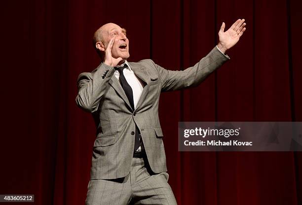 Writer Jonathan Ames speaks onstage at the STARZ' "Blunt Talk" series premiere on August 10, 2015 in Los Angeles, California.