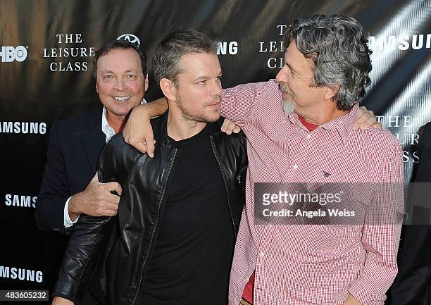 Directors Bobby Farrelly, actor Matt Damon and Peter Farrelly attend the Project Greenlight Season 4 Winning Film premiere "The Leisure Class"...