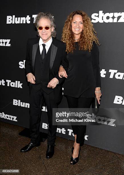 Actor Richard Lewis and Joyce Lapinsky attend the STARZ' "Blunt Talk" series premiere on August 10, 2015 in Los Angeles, California.