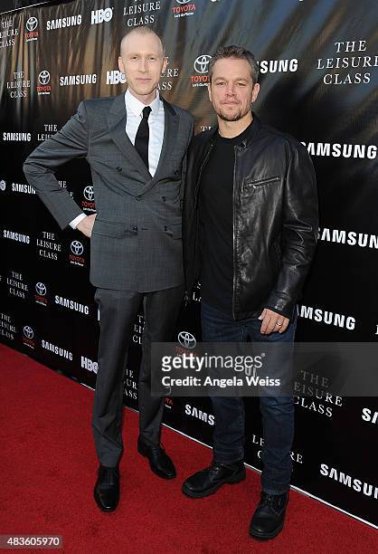 Director Jason Mann and actor Matt Damon attend the Project Greenlight Season 4 Winning Film premiere "The Leisure Class" presented by Matt Damon,...