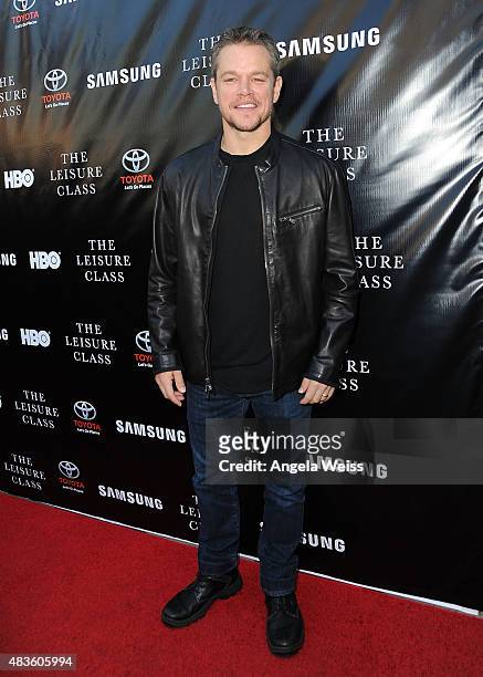 Actor Matt Damon attends the Project Greenlight Season 4 Winning Film premiere "The Leisure Class" presented by Matt Damon, Ben Affleck, Adaptive...
