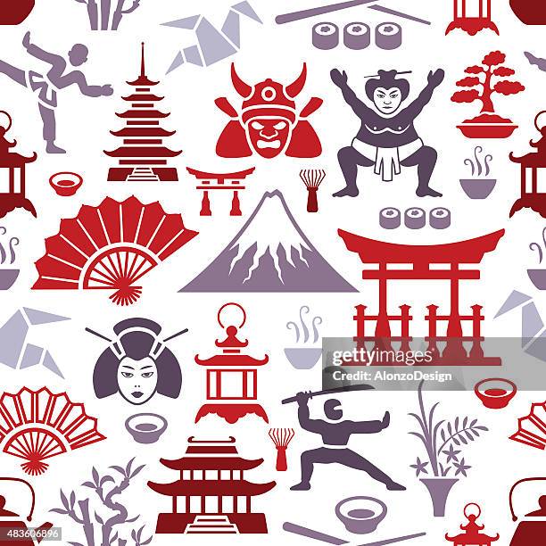 ilustrações de stock, clip art, desenhos animados e ícones de padrão japonês - karate