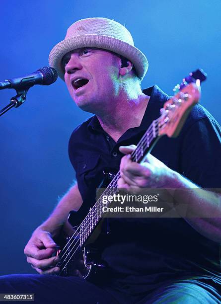 Bassist Vince Hornsby of Sevendust performs during an acoustic concert at the Marquee Theatre as the band tours in support the upcoming album "Time...