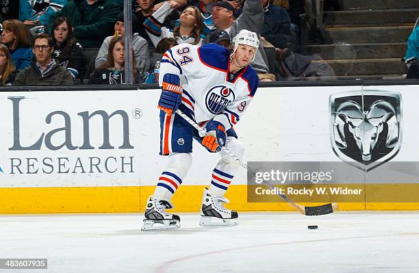 Ryan Smyth of the Edmonton Oilers skates against the San Jose Sharks at SAP Center on April 1, 2014 in San Jose, California.