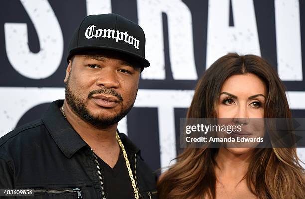 Rapper Xzibit and Krista Joiner arrive at the world premiere of Universal Pictures and Legendary Pictures' "Straight Outta Compton" at the Microsoft...