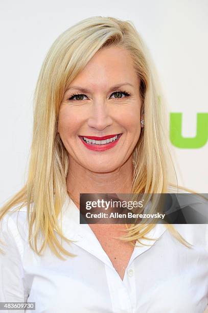 Actress Angela Kinsey attends the screening of Hulu and Paramount Digital Entertainment's "The Hotwives Of Las Vegas" at Sherry Lansing Theatre at...