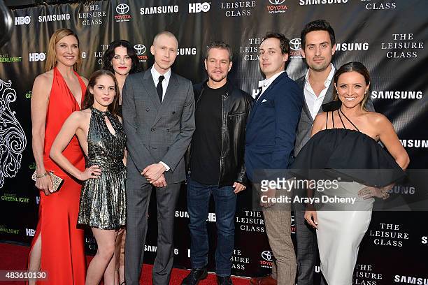 Matt Damon with the cast of 'The Leisure Class' attend the Adaptive Studios and HBO present The Project Greenlight Season 4 Winning Film "The Leisure...