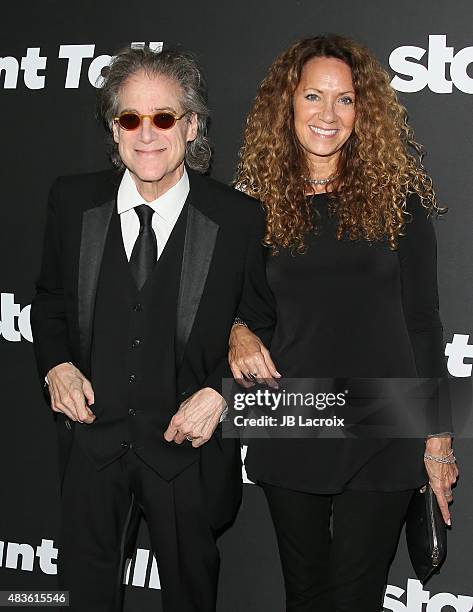 Richard Lewis and Joyce Lapinsky attend the STARZ' 'Blunt Talk' series premiere on August 10, 2015 in Los Angeles, California.