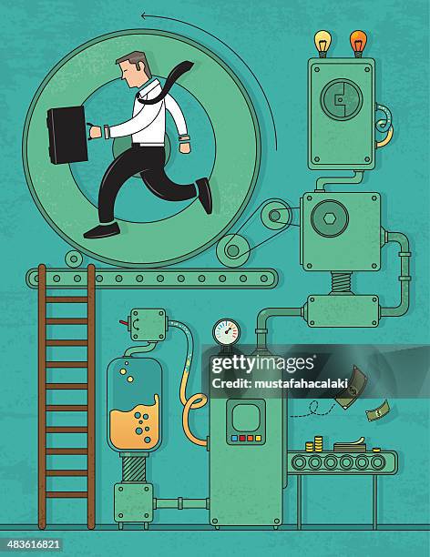 money making machine - engine room stock illustrations