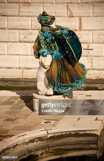 venice carnival 2014 - lace parasol stock pictures, royalty-free photos & images