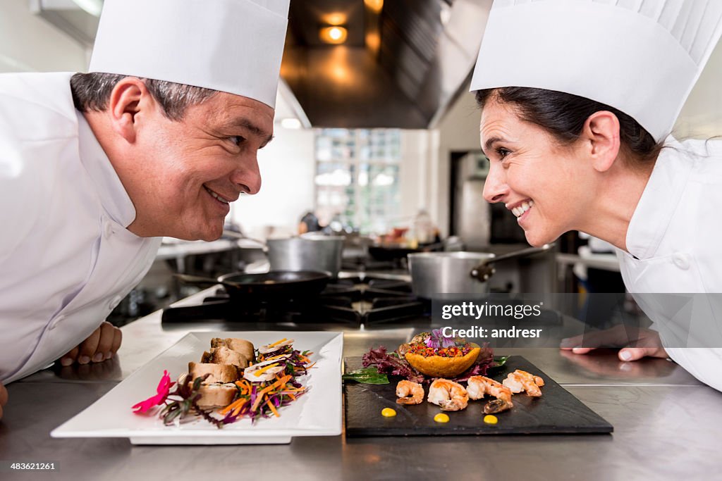 Two chefs competing