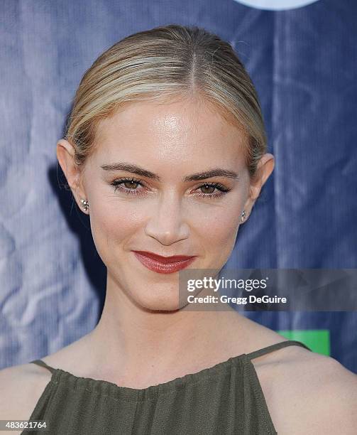 Actress Emily Wickersham arrives at the CBS, CW And Showtime 2015 Summer TCA Party at Pacific Design Center on August 10, 2015 in West Hollywood,...