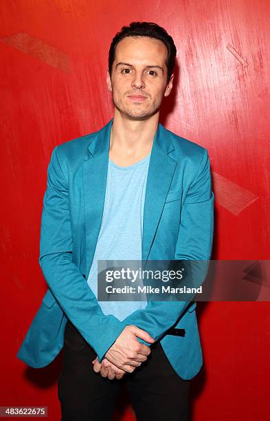 Andrew Scott attends the press night of 'Birdland' at Royal Court Theatre on April 9, 2014 in London, England.