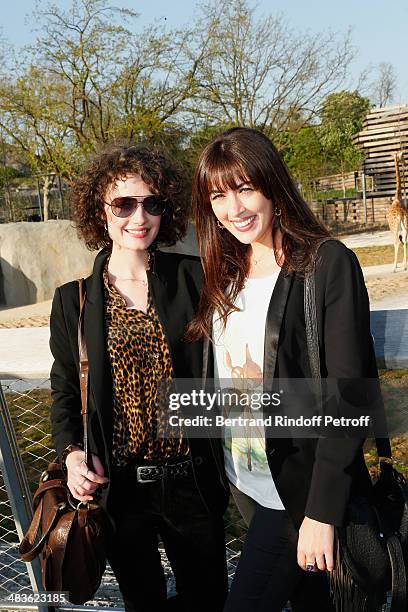 Singer Nolwenn Leroy and her sister Kay attend the Private visit of the Zoological Park of Paris due to reopen on April 12. On April 9, 2014 in...