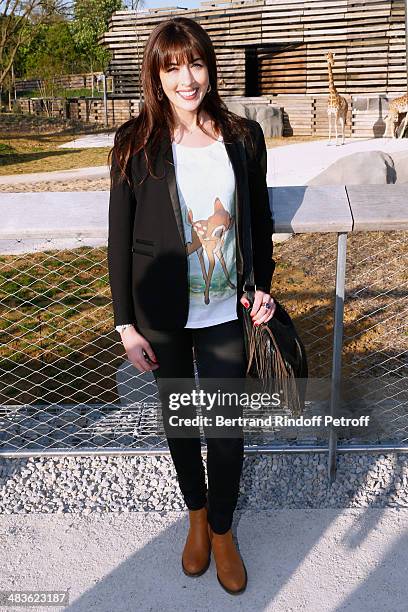 Singer Nolwenn Leroy attends the Private visit of the Zoological Park of Paris due to reopen on April 12. On April 9, 2014 in Paris, France.