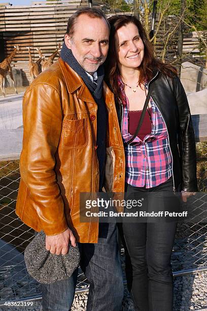 Actor Antoine Dulery and his wife actress Pascale Pouzadoux attend the Private visit of the Zoological Park of Paris due to reopen on April 12. On...