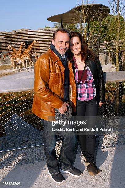 Actor Antoine Dulery and his wife actress Pascale Pouzadoux attend the Private visit of the Zoological Park of Paris due to reopen on April 12. On...