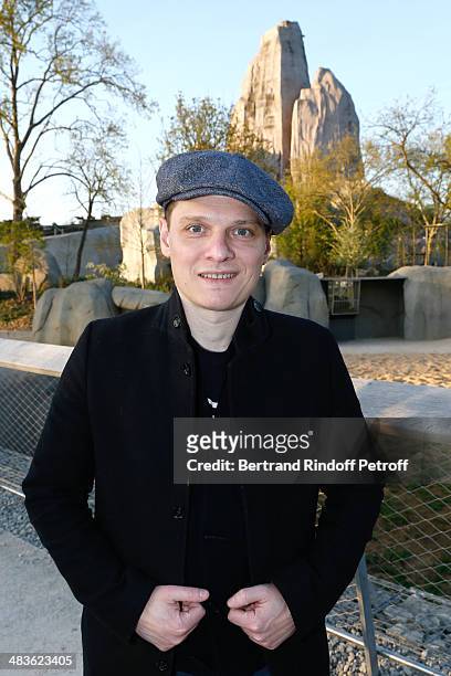 Singer Bruno Benabar attends the Private visit of the Zoological Park of Paris due to reopen on April 12. On April 9, 2014 in Paris, France.